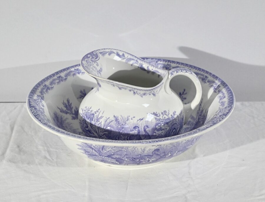 Ensemble de Toilette en Céramique de Sarreguemines, Collection Canards – Fin XIXe