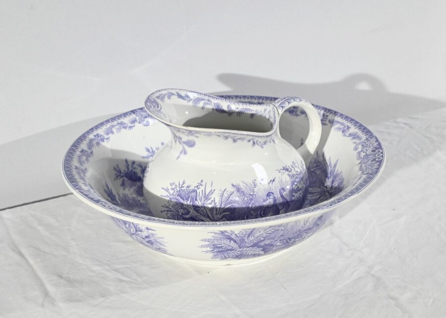 Ensemble de Toilette en Céramique de Sarreguemines, Collection Canards – Fin XIXe – Image 2