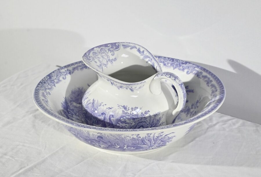 Ensemble de Toilette en Céramique de Sarreguemines, Collection Canards – Fin XIXe – Image 3
