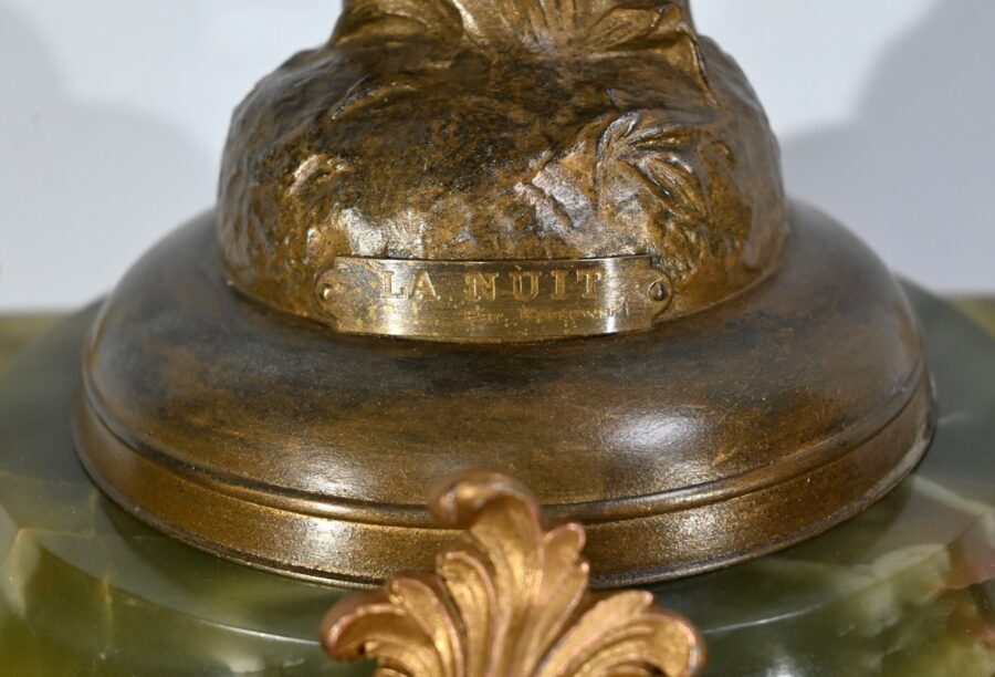 Importante Garniture de Cheminée « La Nuit », signée H.Kossowski II – 1900 – Image 13