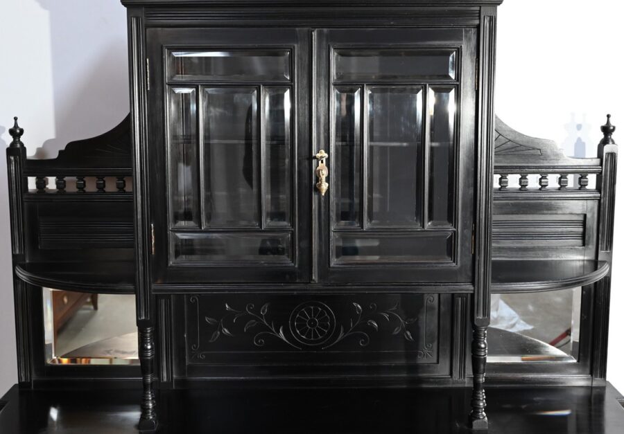 Meuble d’Entre Deux en Poirier Noirci, style Napoléon III – Fin XIXe – Image 11