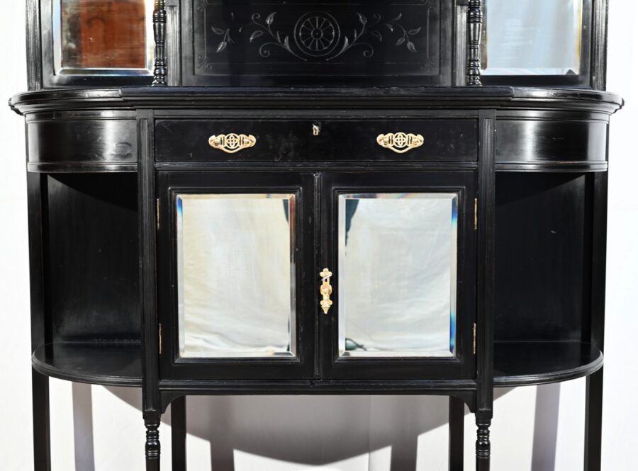 Meuble d’Entre Deux en Poirier Noirci, style Napoléon III – Fin XIXe – Image 16