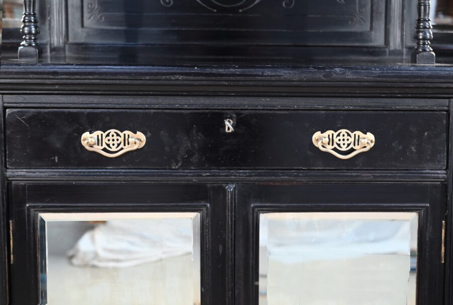 Meuble d’Entre Deux en Poirier Noirci, style Napoléon III – Fin XIXe – Image 17