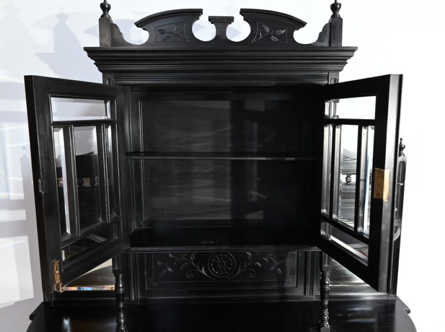 Meuble d’Entre Deux en Poirier Noirci, style Napoléon III – Fin XIXe – Image 26