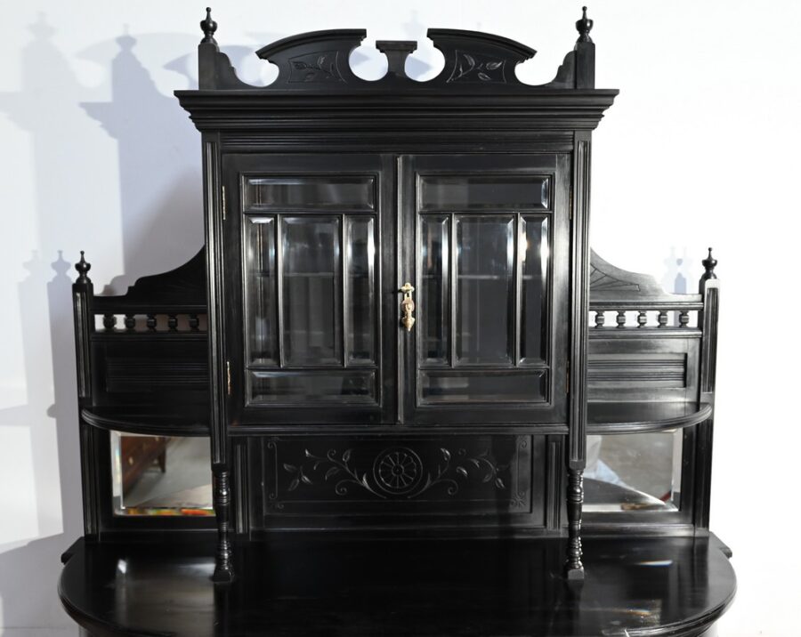 Meuble d’Entre Deux en Poirier Noirci, style Napoléon III – Fin XIXe – Image 5