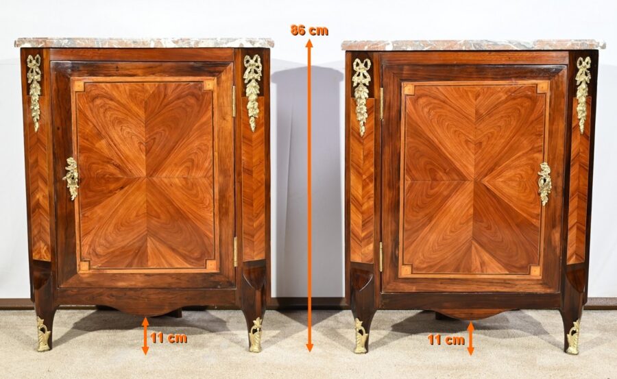 Paire d’Encoignures en Bois Précieux, époque Transition Louis XV/Louis XVI – 2ème Partie XVIIIe – Image 27