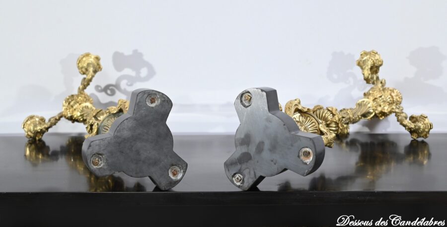Paire de Candélabres en Bronze Doré, époque Restauration – Début XIXe – Image 21