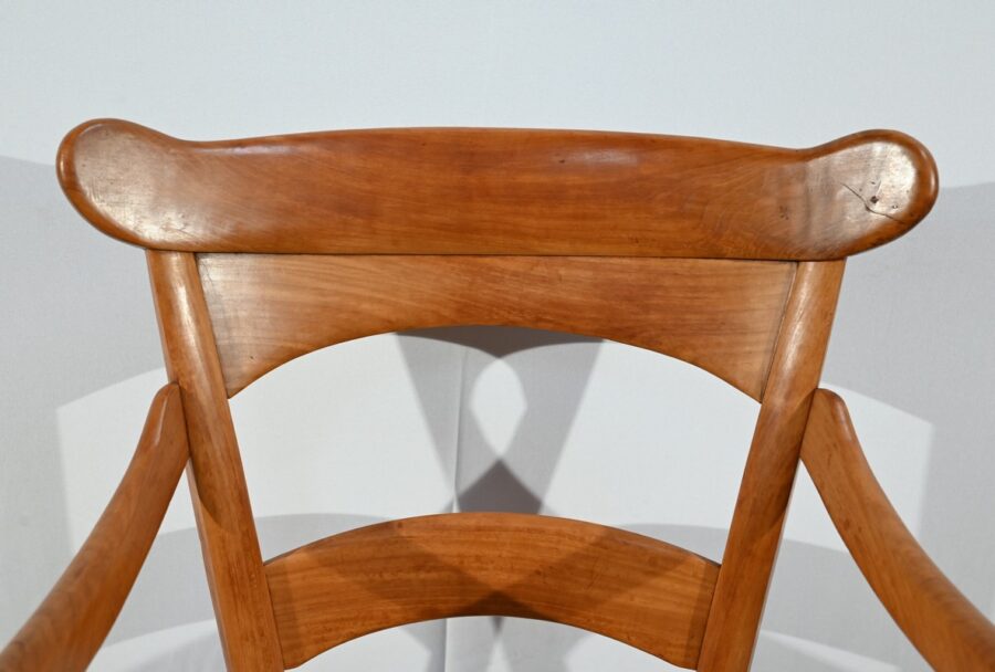 Paire de Fauteuils de Propriété en Merisier Massif, époque Restauration – 1ère Partie XIXe – Image 10