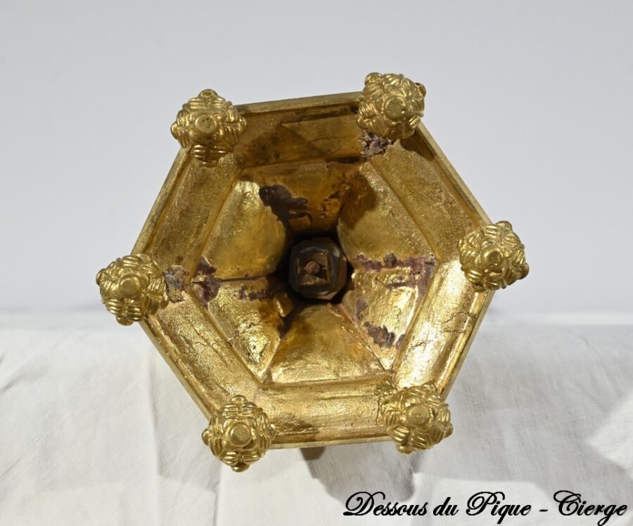 Pique-Cierge en Bronze Doré – 2ème Moitié XIXe – Image 22