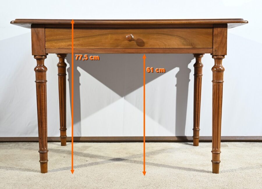 Table Bureau en Noyer, style Louis XVI – 1900 – Image 23