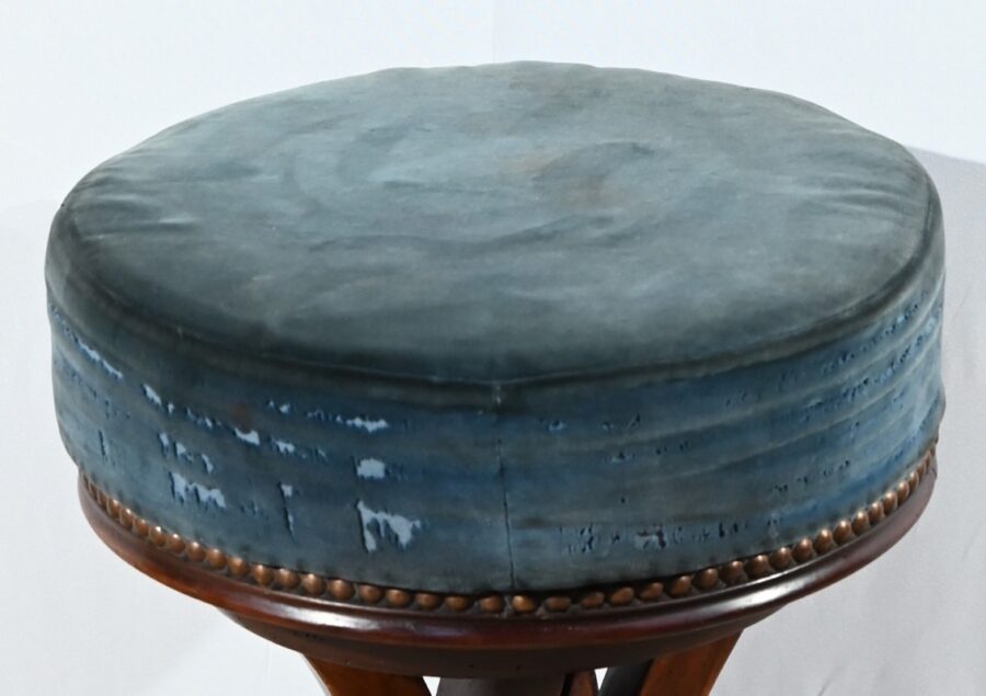Tabouret de Piano en Hêtre Teinté – 1900 – Image 9