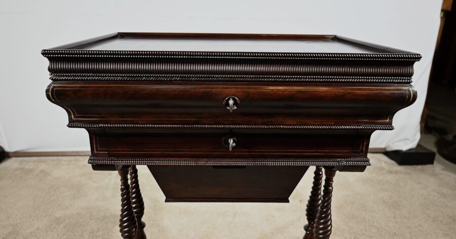 Petite Table Coiffeuse en Palissandre, époque Restauration - Début XIXe – Image 10