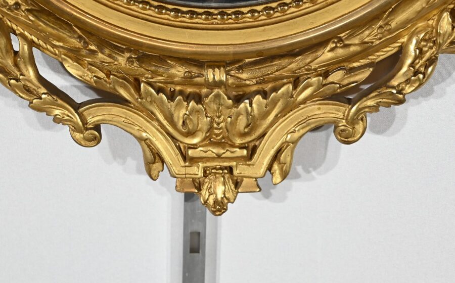 Miroir Ovale en Bois Doré, style Louis XVI – 2ème partie XIXe – Image 9