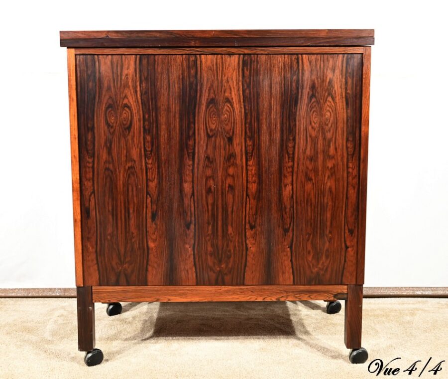 Bar Scandinave à Roulettes en Palissandre de Rio, signé Torbjørn Afdal pour Bruksbo – 1960 – Image 19