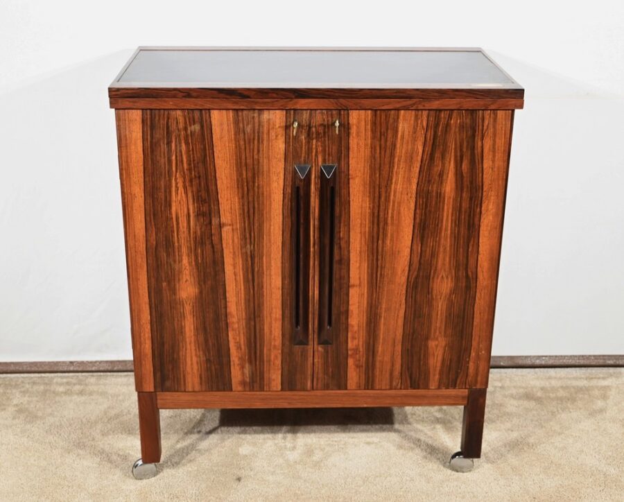 Bar Scandinave à Roulettes en Palissandre de Rio, signé Torbjørn Afdal pour Bruksbo – 1960 – Image 2