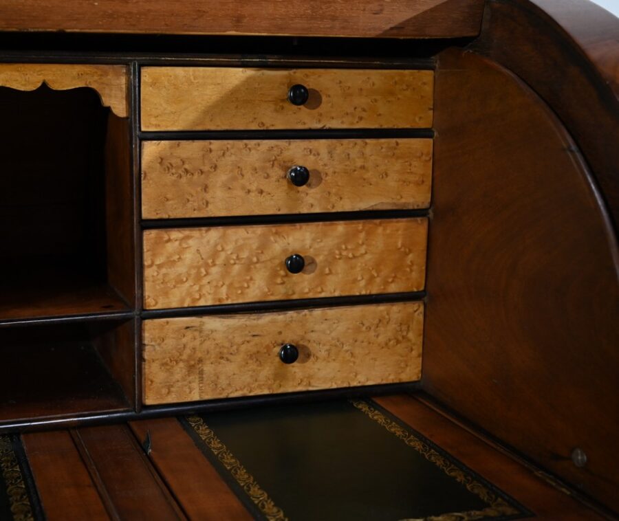 Bureau Cylindre Bibliothèque en Acajou, époque Victorienne, Angleterre – 1850 – Image 36