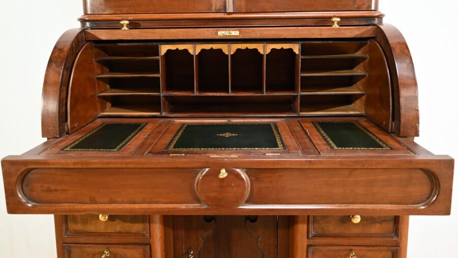 Bureau Cylindre Bibliothèque en Acajou, époque Victorienne, Angleterre – 1850 – Image 44