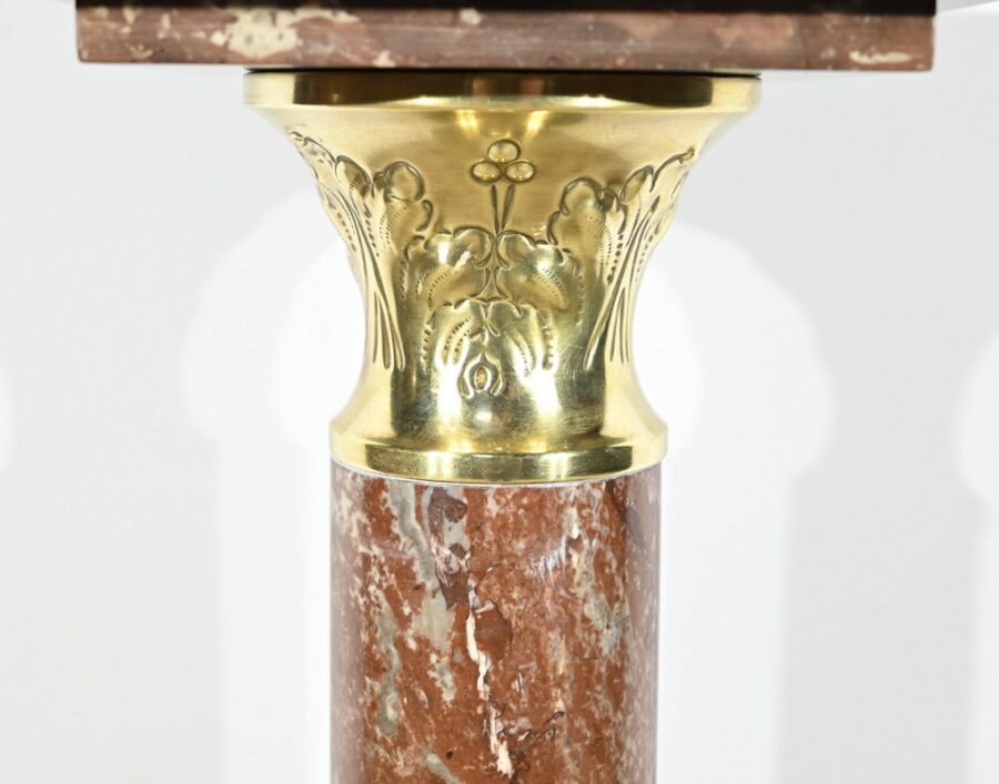 Colonne en Marbre Rouge des Pyrénées – Fin XIXe – Image 8