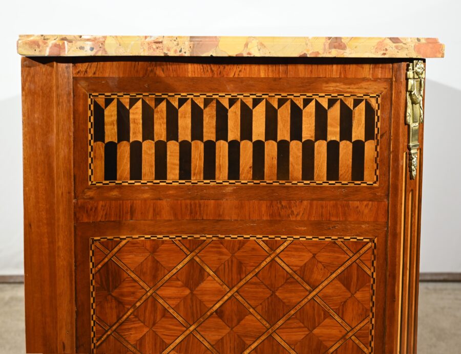 Commode en Bois de Rose et Acajou, style Transition Louis XV / Louis XVI – Fin XIXe – Image 24