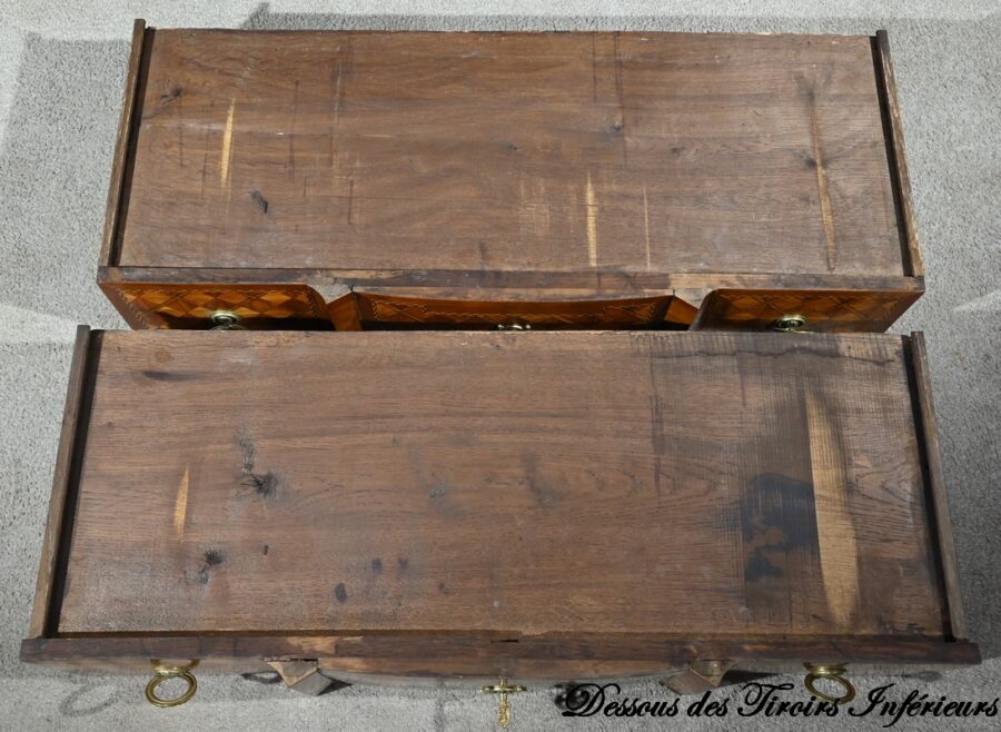 Commode en Bois de Rose et Acajou, style Transition Louis XV / Louis XVI – Fin XIXe – Image 33