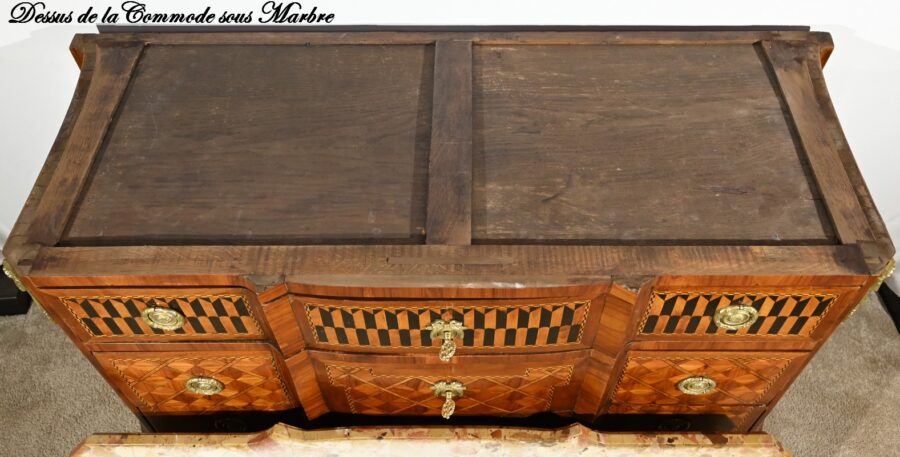 Commode en Bois de Rose et Acajou, style Transition Louis XV / Louis XVI – Fin XIXe – Image 36