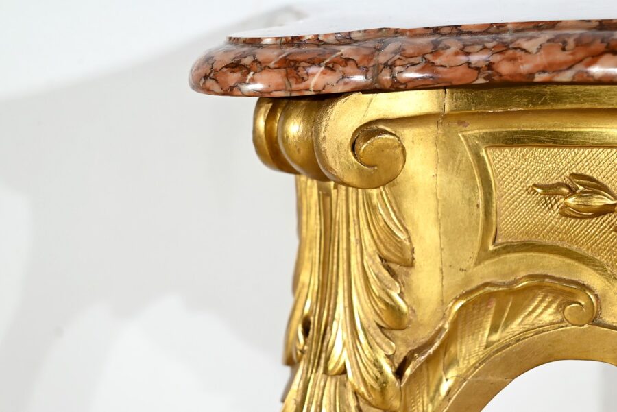 Console Murale en Bois Doré, style Louis XV, époque Napoléon III – Milieu XIXe – Image 12