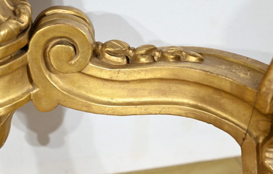 Console Murale en Bois Doré, style Louis XV, époque Napoléon III – Milieu XIXe – Image 21