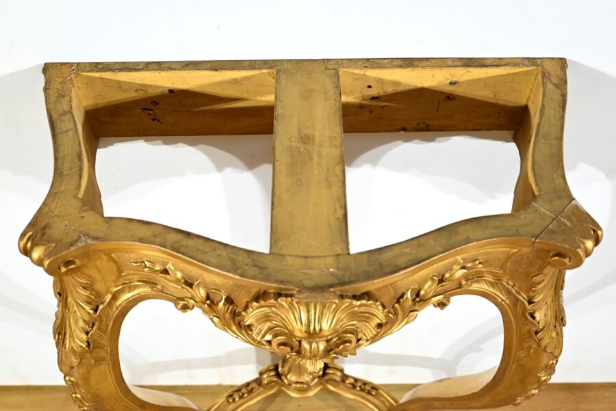 Console Murale en Bois Doré, style Louis XV, époque Napoléon III – Milieu XIXe – Image 30