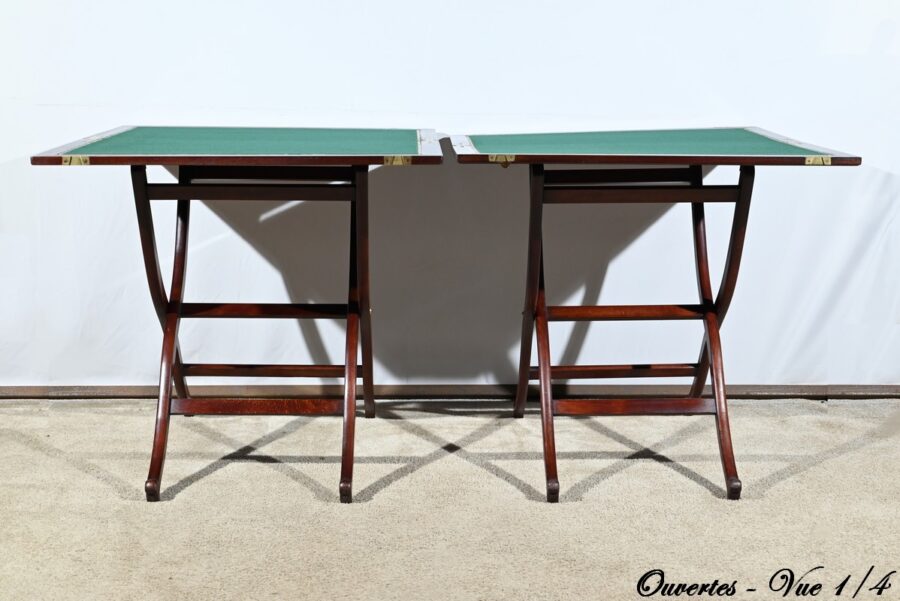 Paire de Tables de Jeux en Acajou, estampillées H.J. Linton – 1920 – Image 12