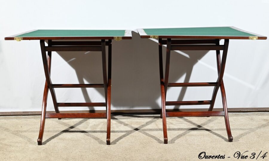 Paire de Tables de Jeux en Acajou, estampillées H.J. Linton – 1920 – Image 18