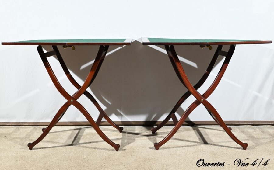 Paire de Tables de Jeux en Acajou, estampillées H.J. Linton – 1920 – Image 19