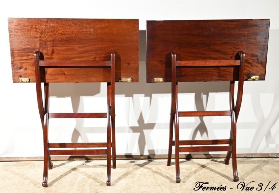 Paire de Tables de Jeux en Acajou, estampillées H.J. Linton – 1920 – Image 23