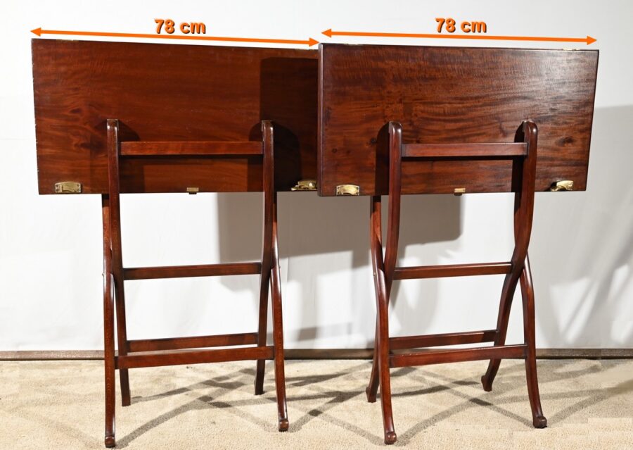 Paire de Tables de Jeux en Acajou, estampillées H.J. Linton – 1920 – Image 30