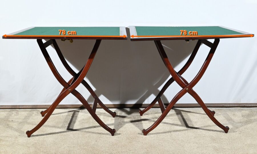 Paire de Tables de Jeux en Acajou, estampillées H.J. Linton – 1920 – Image 25