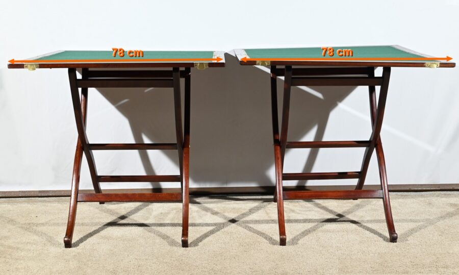 Paire de Tables de Jeux en Acajou, estampillées H.J. Linton – 1920 – Image 26