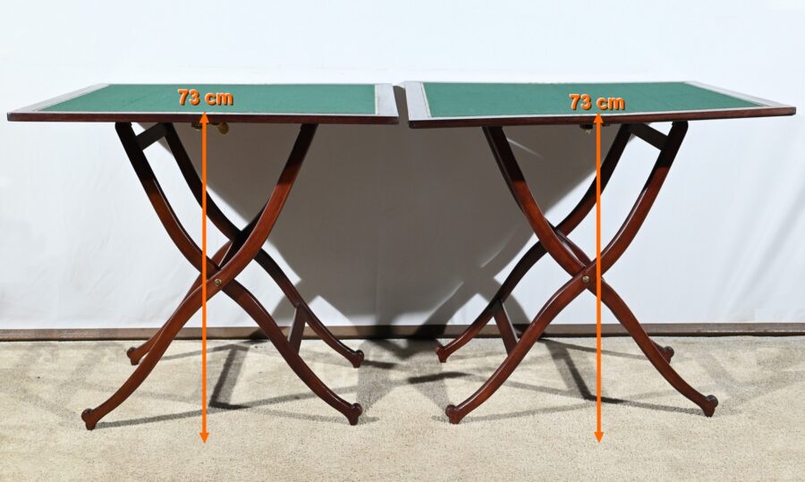Paire de Tables de Jeux en Acajou, estampillées H.J. Linton – 1920 – Image 27
