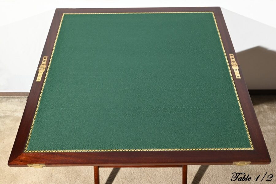 Paire de Tables de Jeux en Acajou, estampillées H.J. Linton – 1920 – Image 7