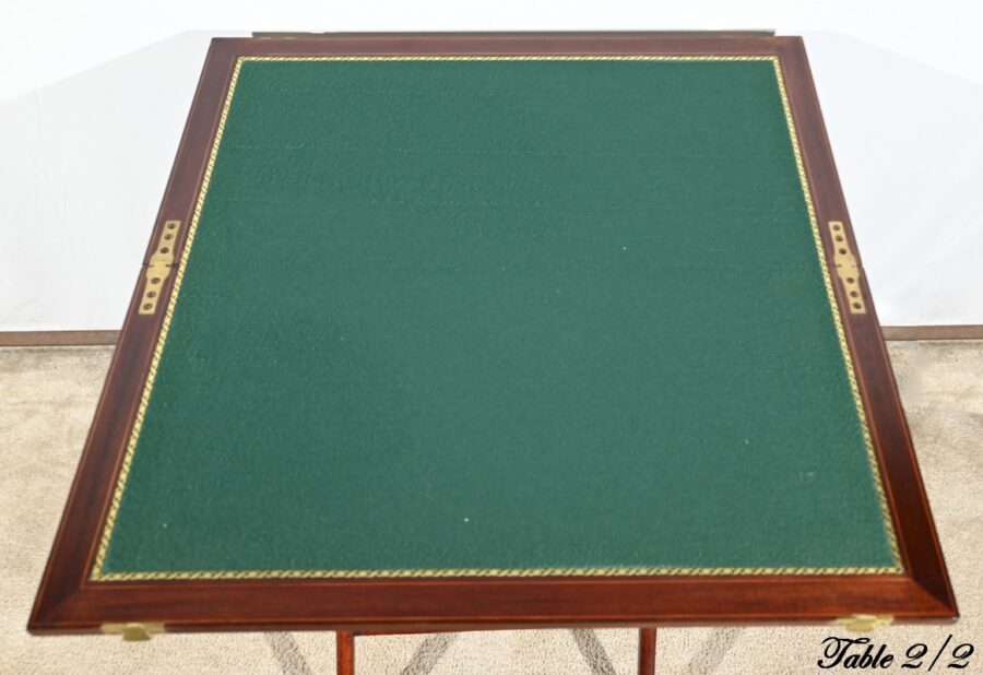 Paire de Tables de Jeux en Acajou, estampillées H.J. Linton – 1920 – Image 8