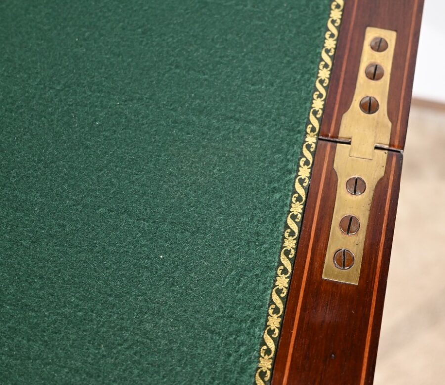 Paire de Tables de Jeux en Acajou, estampillées H.J. Linton – 1920 – Image 10