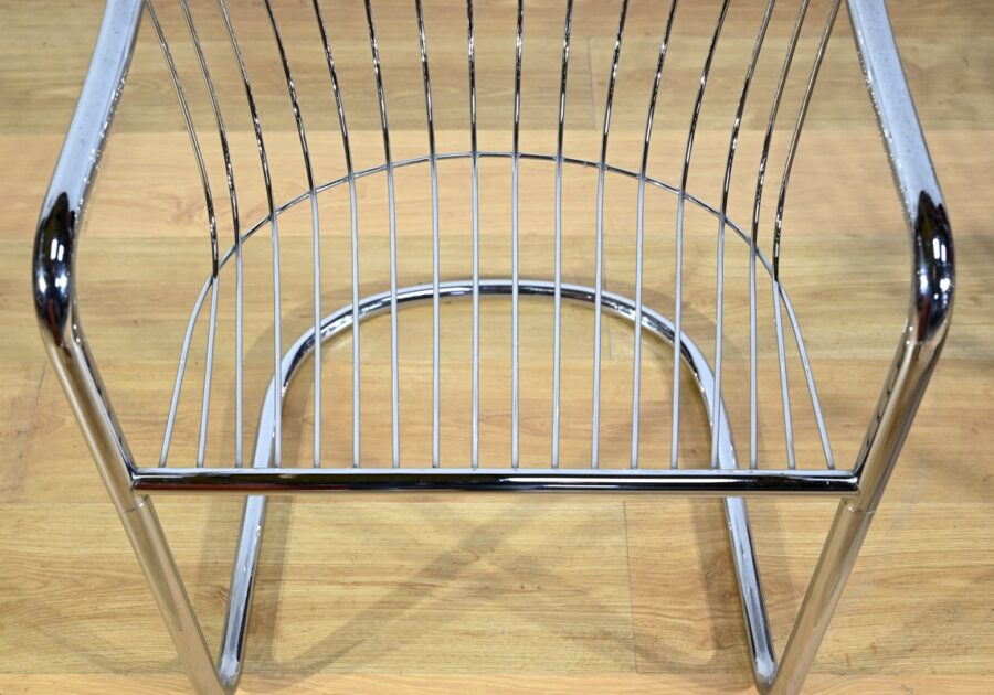 Suite de 6 Chaises à Bras, en Métal Chromé, de Gastone Rinaldi – 1970 – Image 13