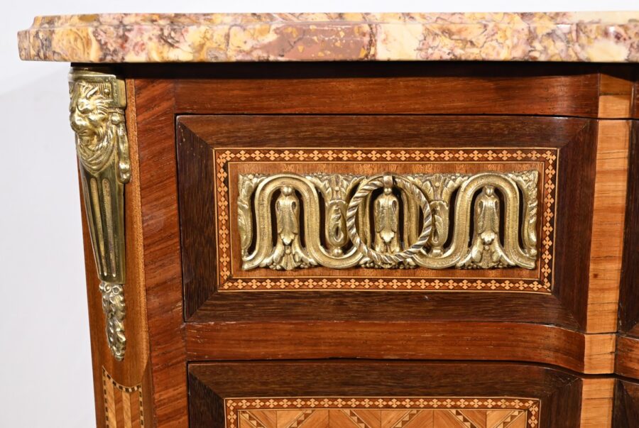 Commode en Bois de Rose et Amarante, style Transition Louis XV / Louis XVI – Fin XIXe – Image 13