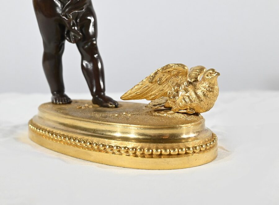 Bougeoir en Bronze « L’Amour aux yeux bandés », signé Ferville Suan – Fin XIXe – Image 15