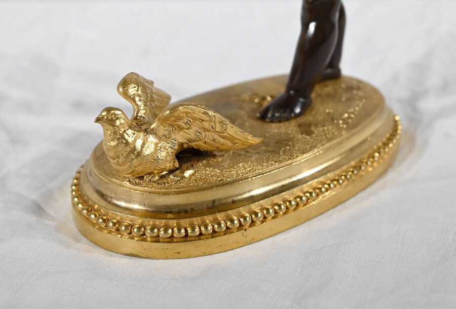 Bougeoir en Bronze « L’Amour aux yeux bandés », signé Ferville Suan – Fin XIXe – Image 18