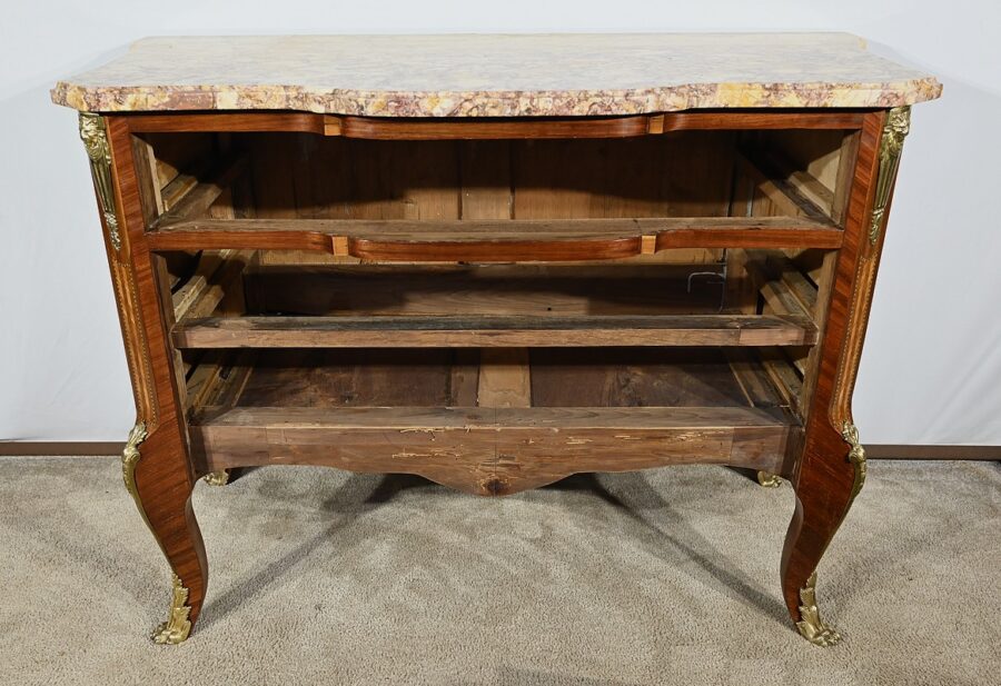 Commode en Bois de Rose et Amarante, style Transition Louis XV / Louis XVI – Fin XIXe – Image 29