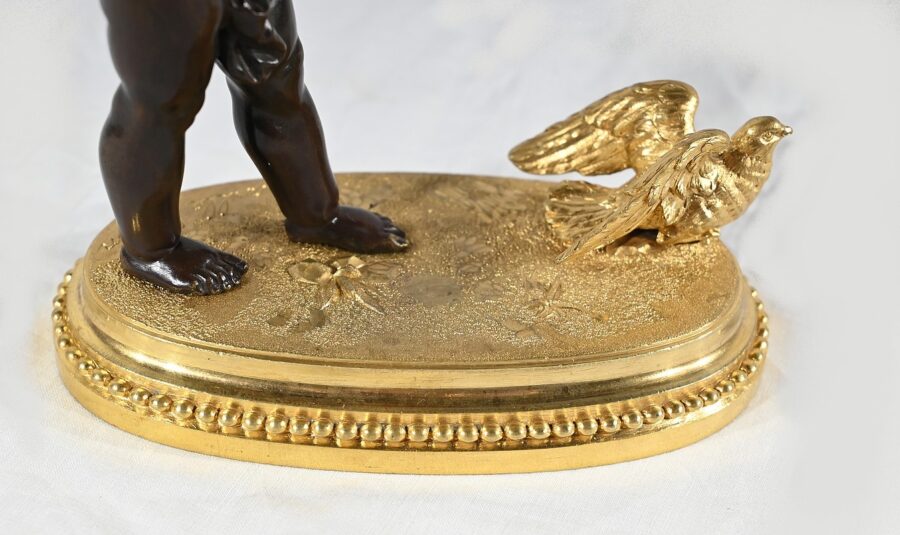 Bougeoir en Bronze « L’Amour aux yeux bandés », signé Ferville Suan – Fin XIXe – Image 9