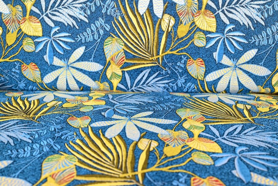 Banquette 2 Places en Tissu Bleu Azur – 1940 – Image 15