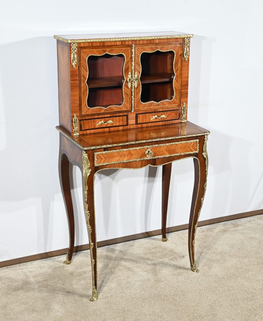 Petit Bonheur du Jour en Bois de Rose, style Louis XV – Milieu XIXe – Image 3