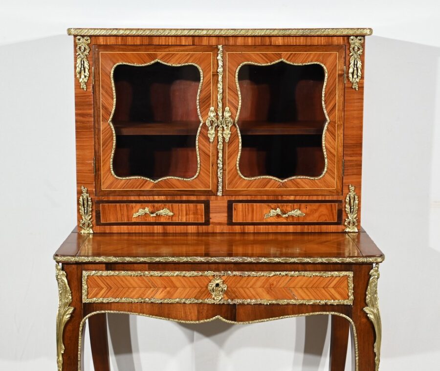 Petit Bonheur du Jour en Bois de Rose, style Louis XV – Milieu XIXe – Image 9