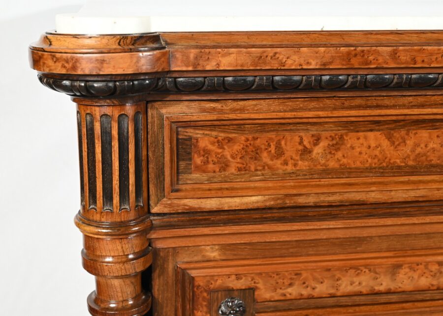 Buffet Commode en Loupe d'Amboine et Palissandre, style Louis XVI – 2ème Partie XIXe – Image 10