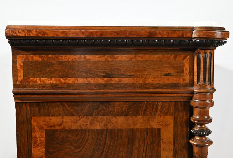 Buffet Commode en Loupe d'Amboine et Palissandre, style Louis XVI – 2ème Partie XIXe – Image 20